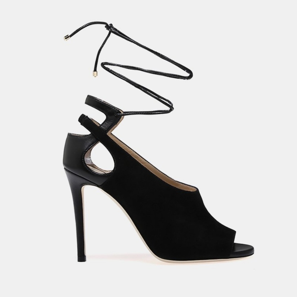 Jimmy Choo Macaw 100 Mixed Media Stiletto Bootie
